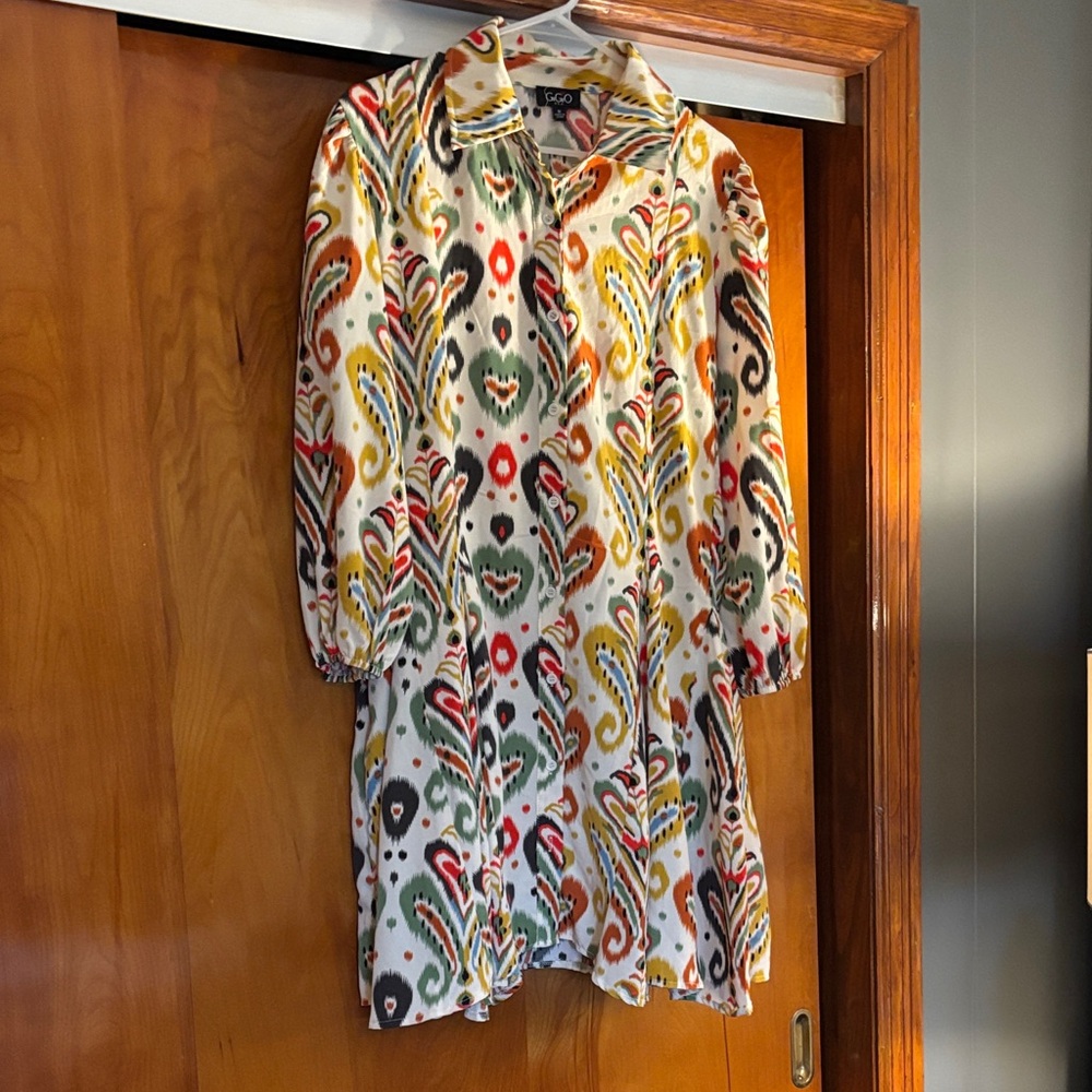 Vibrant Patterned Long Sleeve Dress